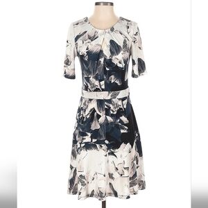 Robert Rodriguez Floral Black and White  Dress, Size Large